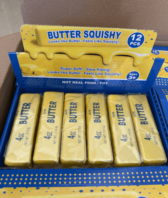 OEM Butter Stick Food Squishy — Retail packaging