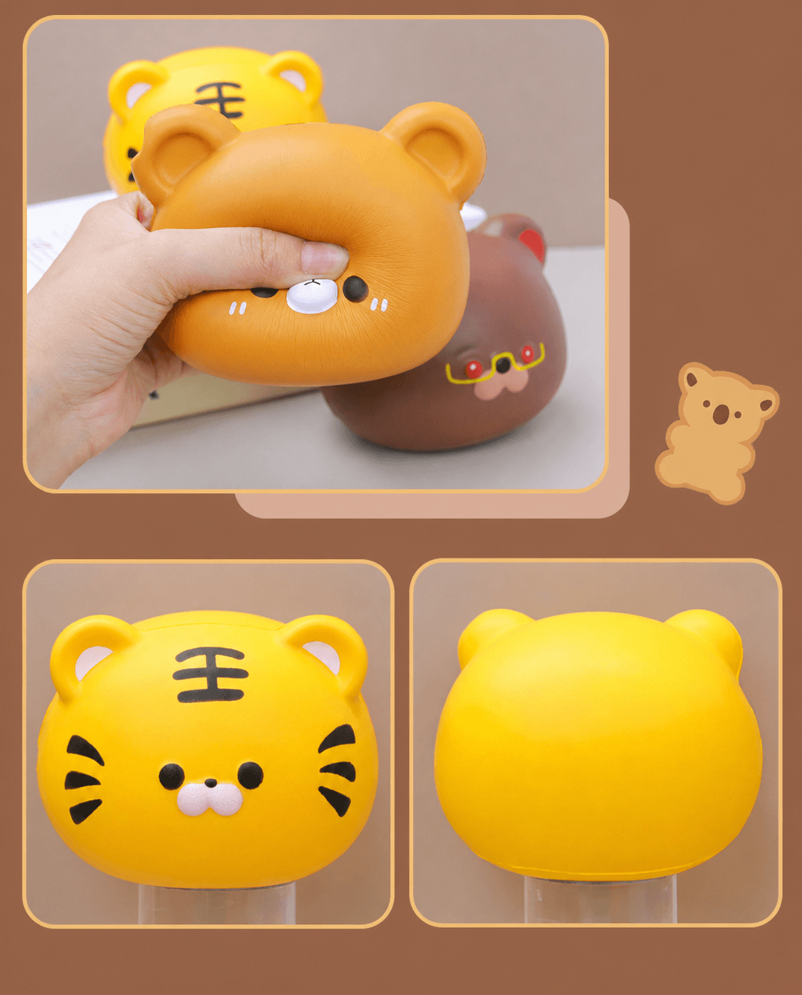 Custom PU Slow-Rise Fruit & Animal Squishy Figures — Close-up detail