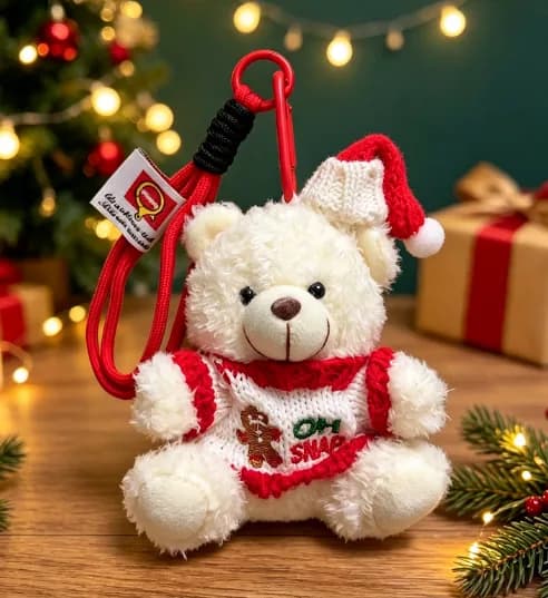 custom teddy bear plush keychain and cute bag charm with outfit and clip options wholesale