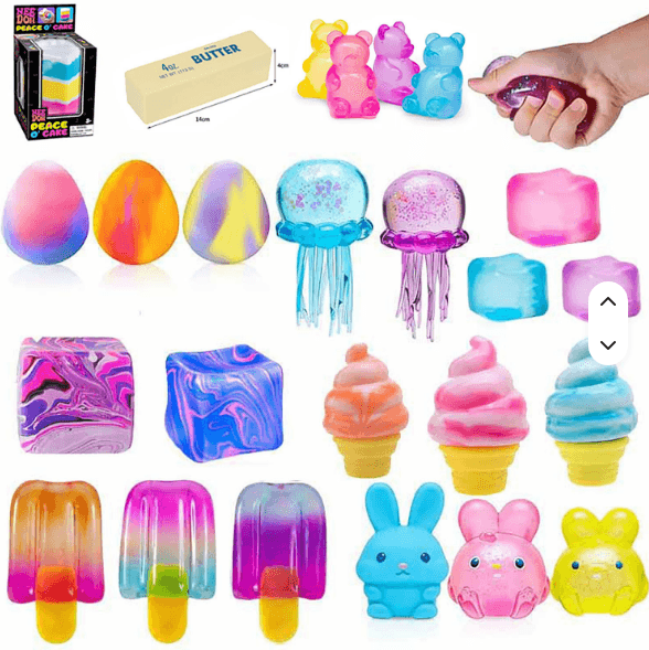 Custom TPR Popsicle & Butter Cube Squishy Assortment — Product view