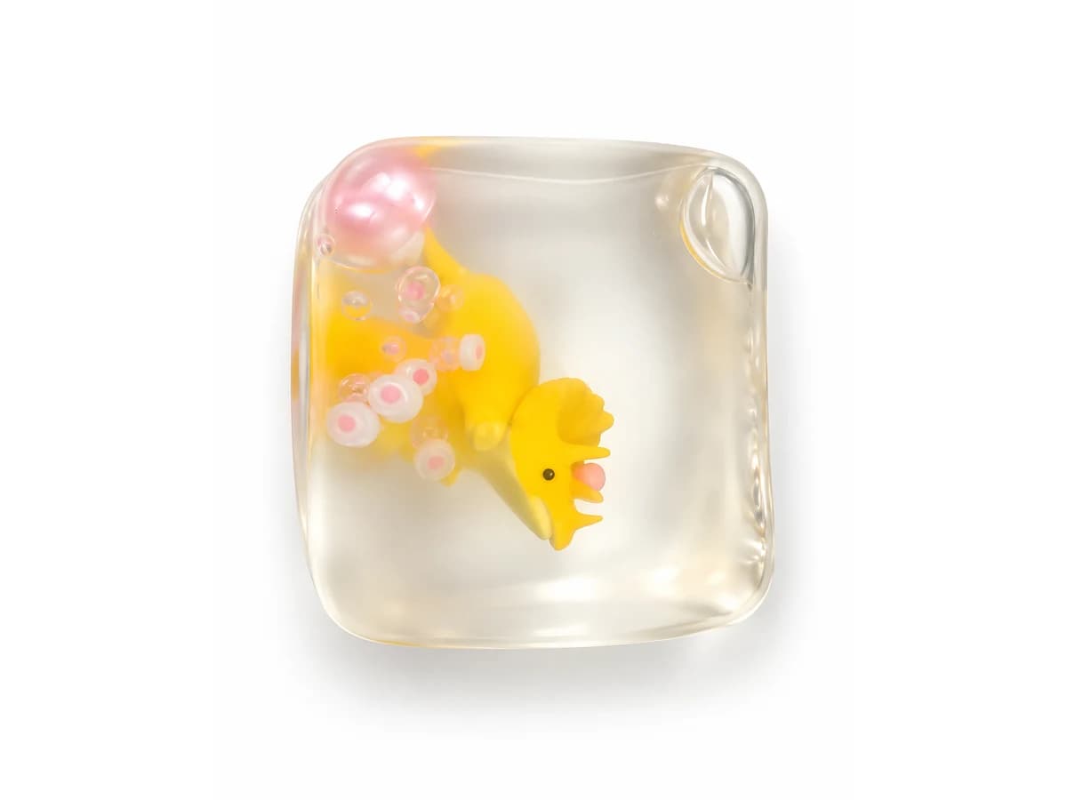 Custom TPR Jelly Squishy with 3D Accessories — Supplied dinosaur-filled cube reference