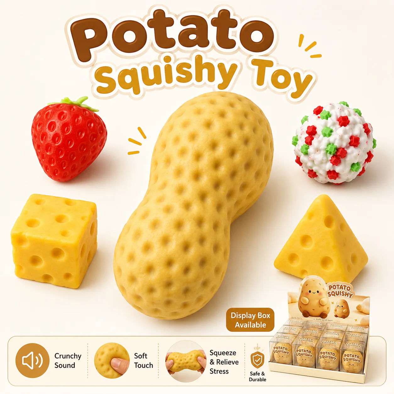 Food-Themed Crunchy Building Block Squishy Assortment 鈥?Close-up detail
