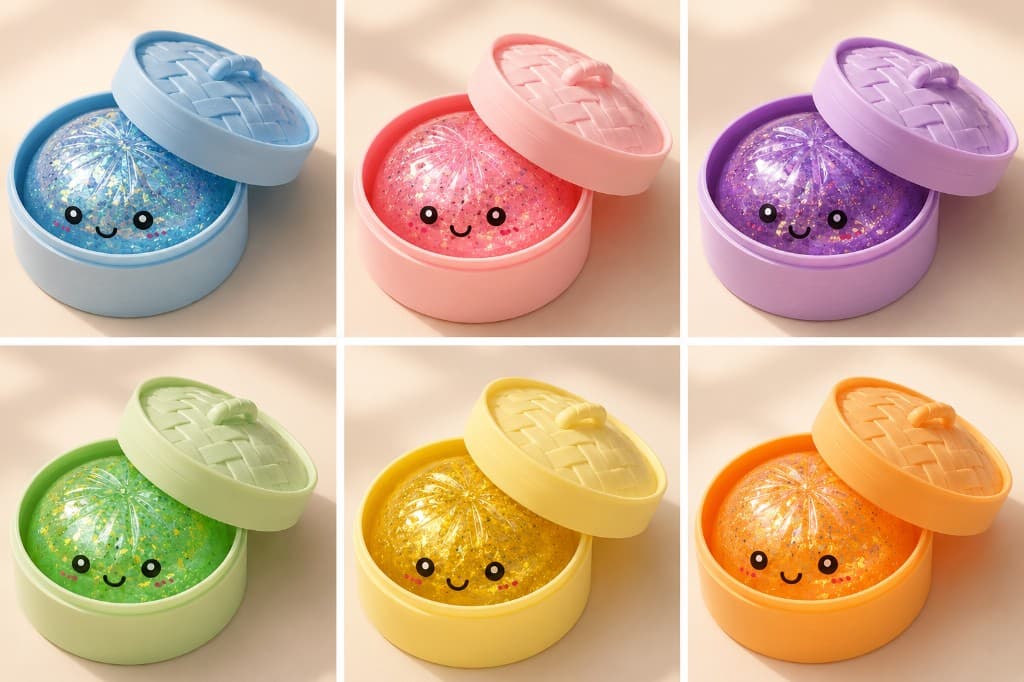 OEM Glitter Basket Squishy — Blue — OEM customization reference