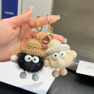 Custom Mini Fuzzy Character Keychain — Product view