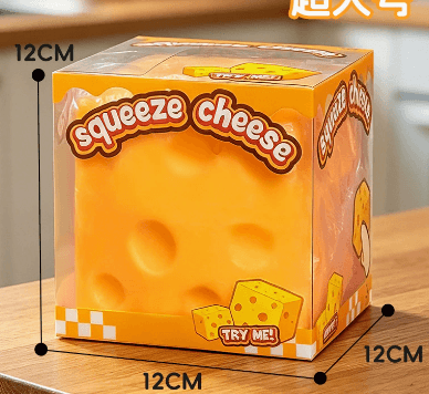 ready stock cheese cube squishy boxed novelty squeeze toy wholesale