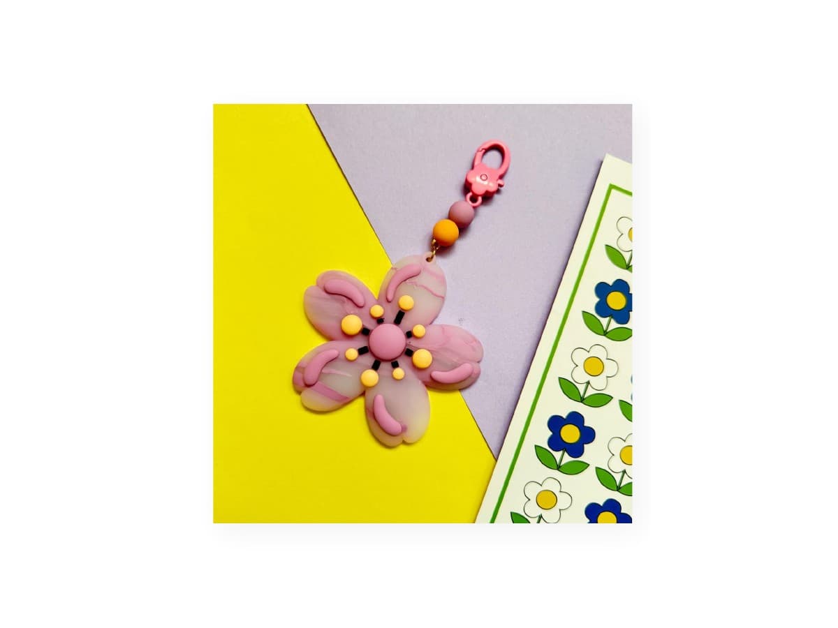Flower bag charm