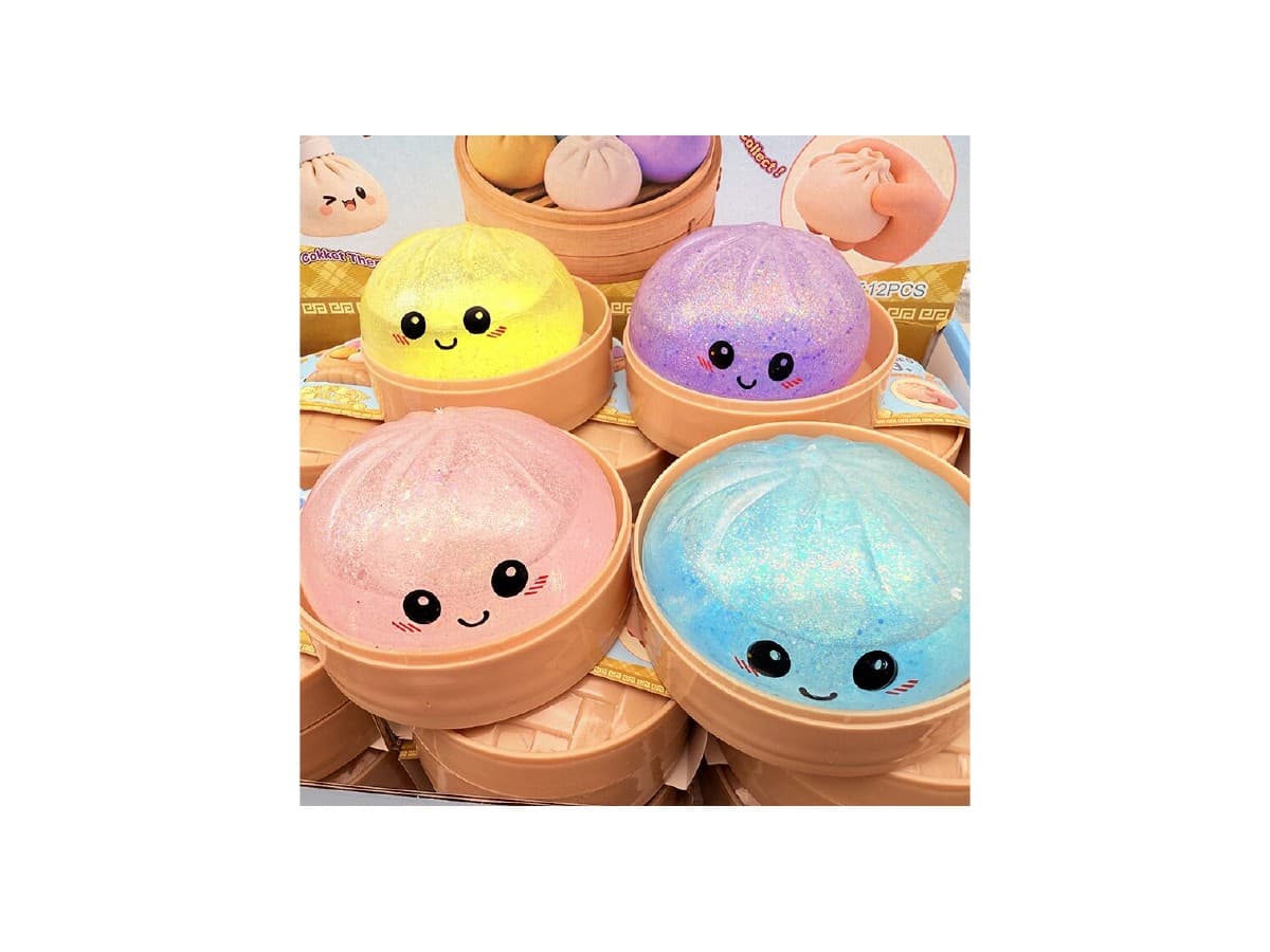 Glitter bun squishy toys