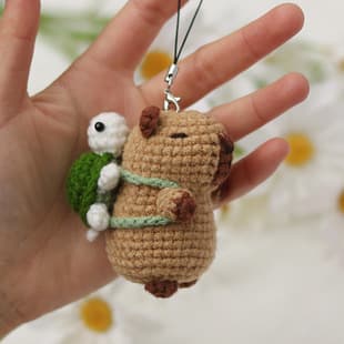 Custom Capybara Crochet Keychain Kit — Product view