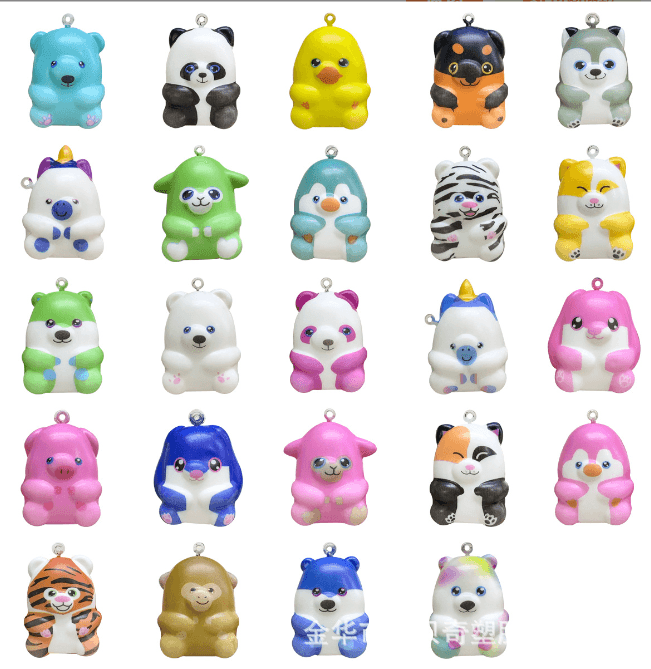 OEM PU Slow-Rise Animal Squishy Keychain Blind Box — Product view